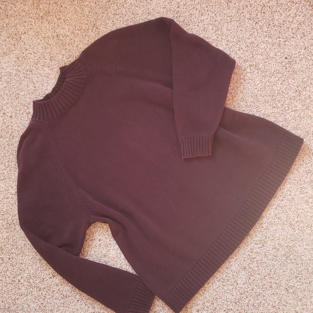 Lands' End Deep Purple Cotton Sweater - Picture 4 of 5